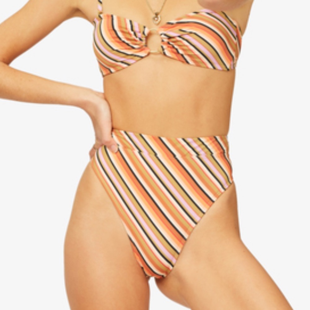 Billabong High-Rise High-Leg Time To Go Rise Bikini Bottoms Size Small